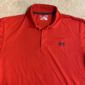 Under Armour Mens Orange Golf Polo Shirt